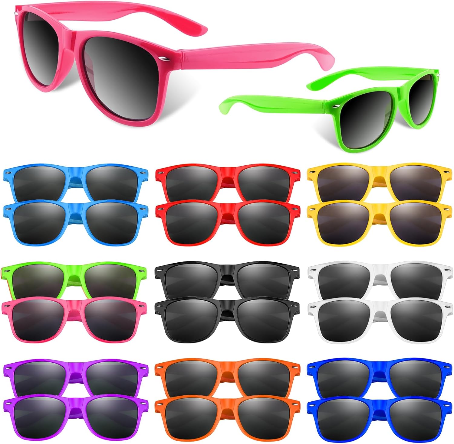 

Набор из 20 разноцветных солнцезащитных очков для вечеринок, свадеб, пляжей, летних вечеринок у бассейна, подарков и сувениров в подарочные пакеты BOUBONI, Mixed 10 Colors