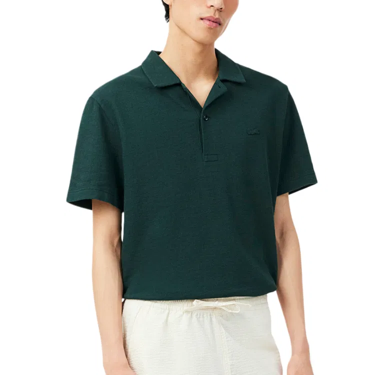 Поло с коротким рукавом с патчем логотипа LACOSTE, Ecru — фото 4