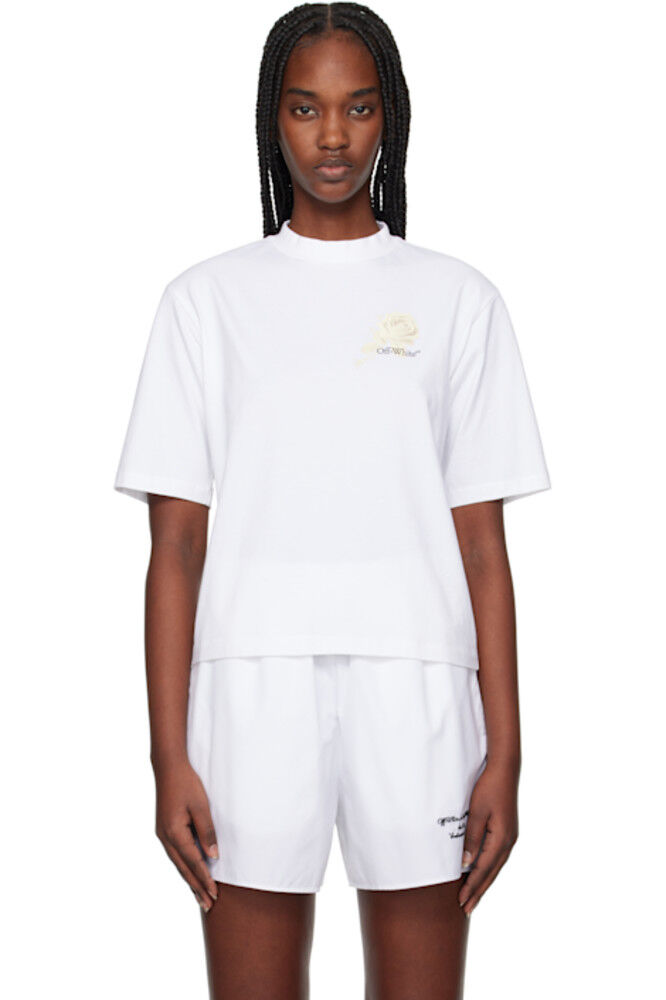 

Футболка свободного кроя с принтом «Белые розы и стрелы» Off-White