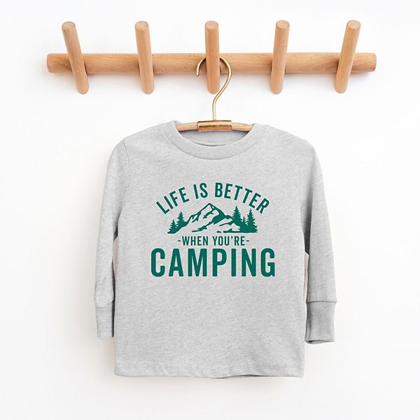 Футболка с длинным рукавом Life is better when you're camping The Juniper Shop, Pink — фото 2