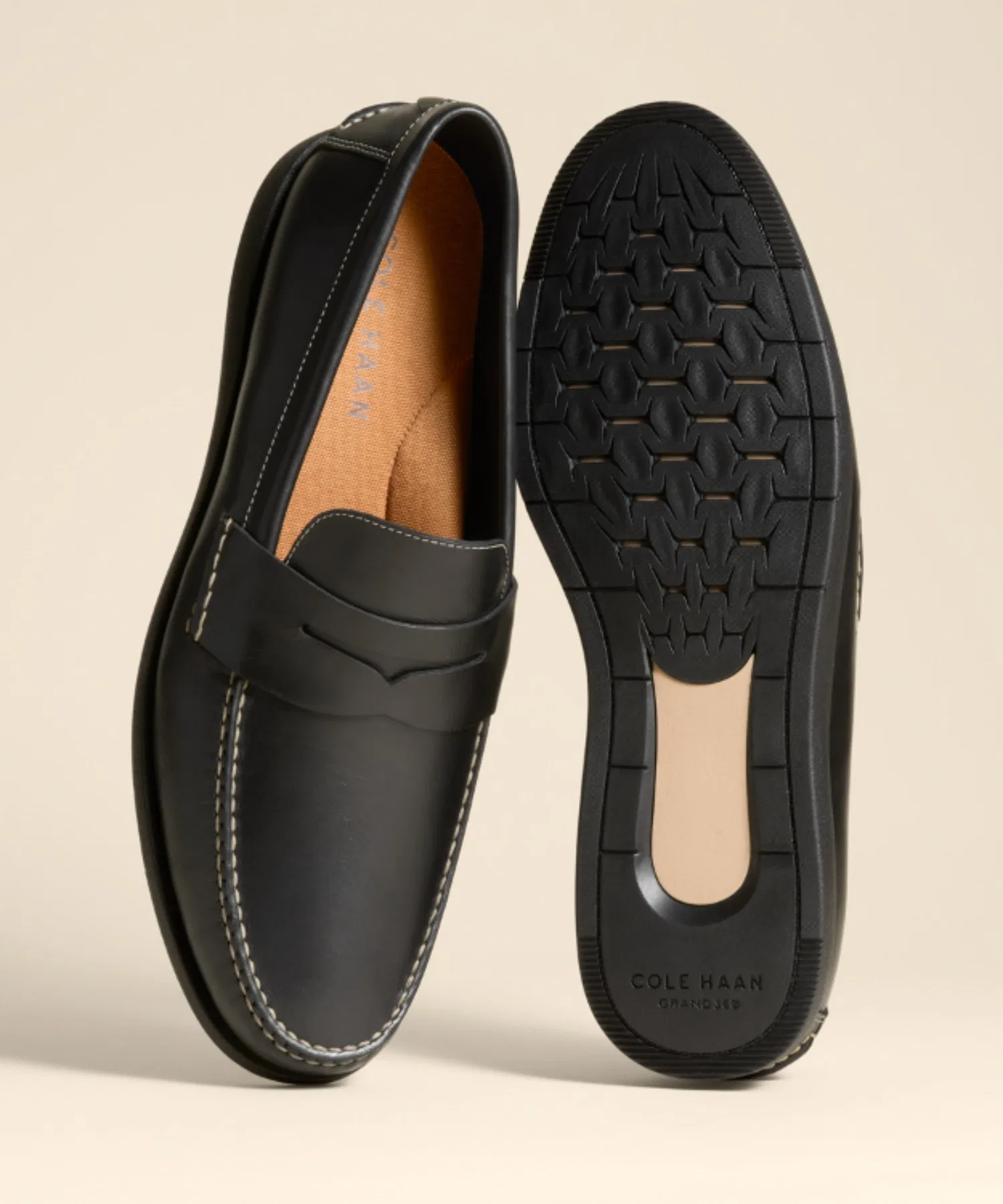 Мужские кожаные лоферы COLE HAAN чёрные