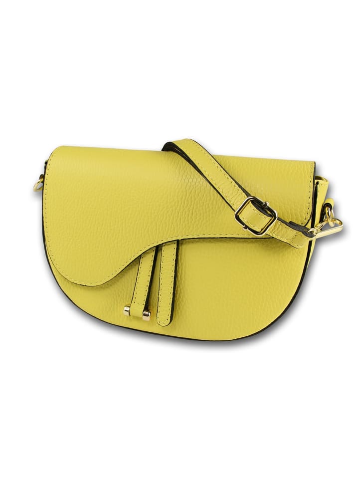 

Кожаная сумка через плечо, сумка Toscanto желтая, примерно 22 см Toscanto