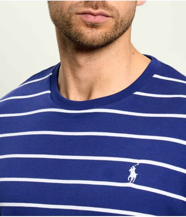 Мужская футболка хлопковая T-Shirt Polo Ralph Lauren, синий — фото 4