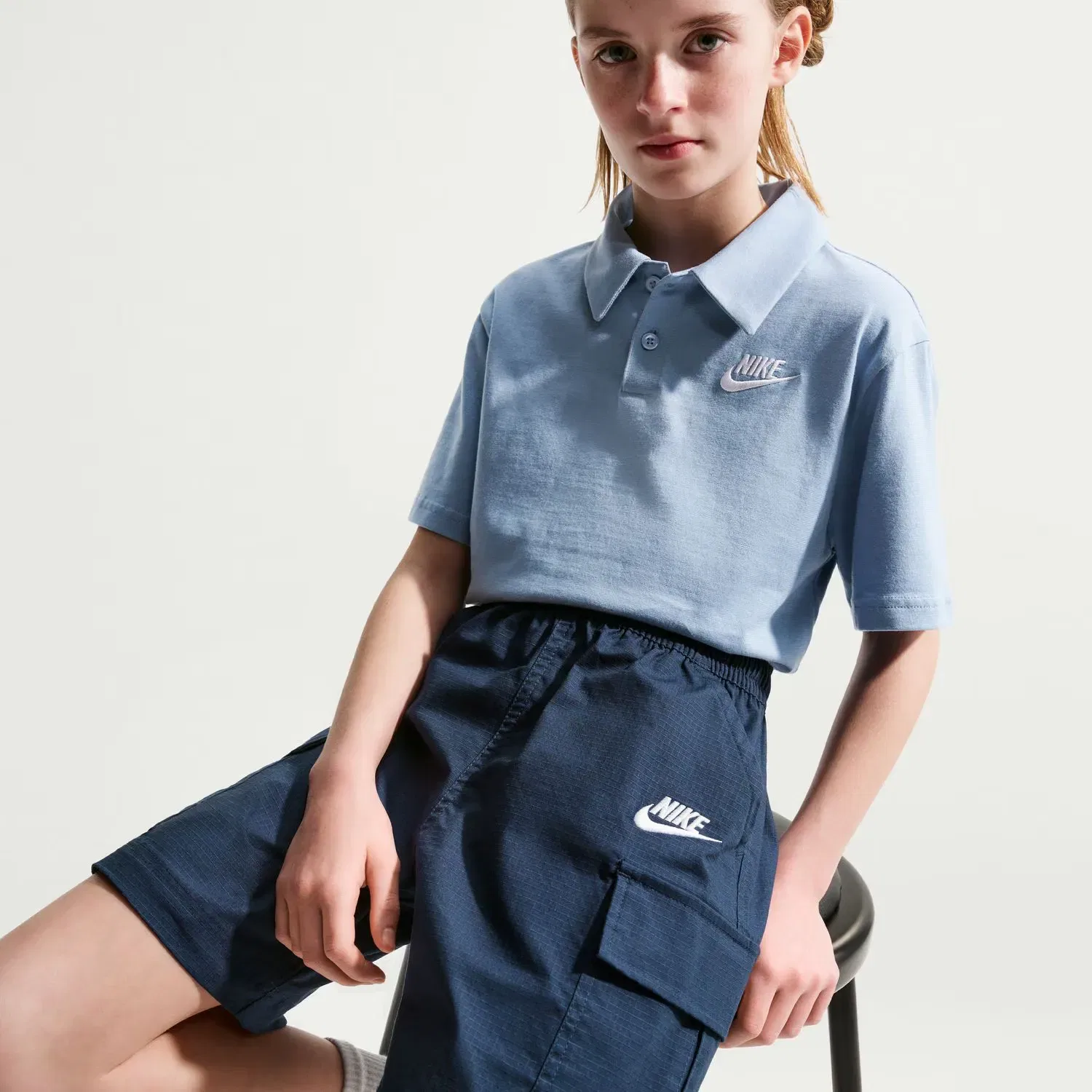 Детские шорты карго Спортшорты Sportswear Club Woven Cargo Short Nike, Azul Marino — фото 2
