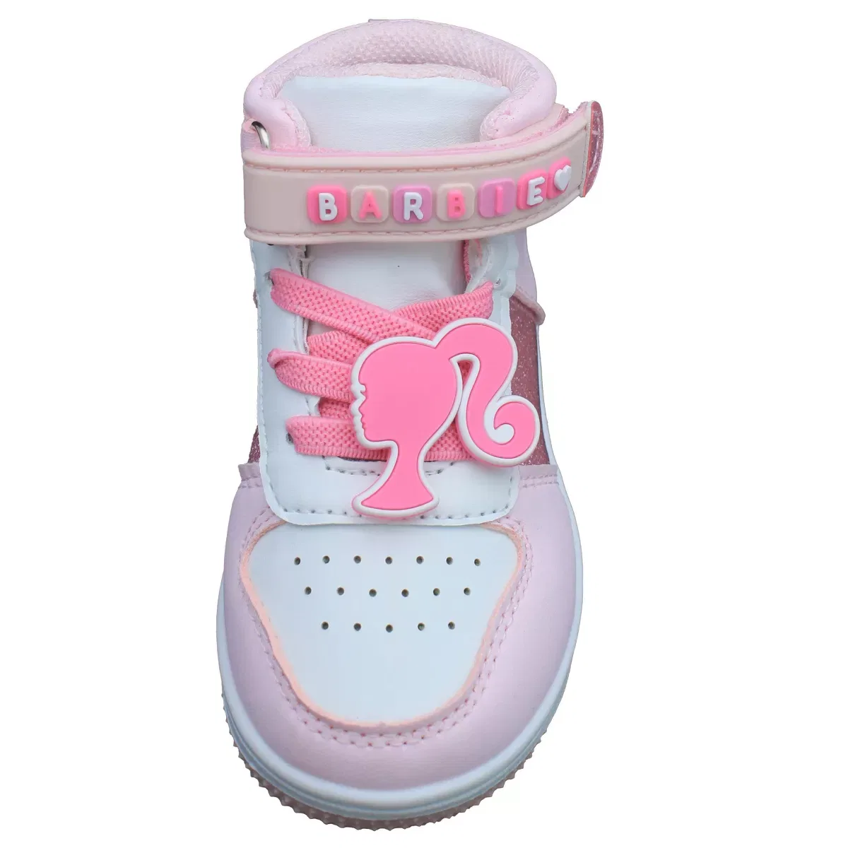 Детские кроссовки для девочек высокие Barbie, Pink Glitter Barbie — фото 4