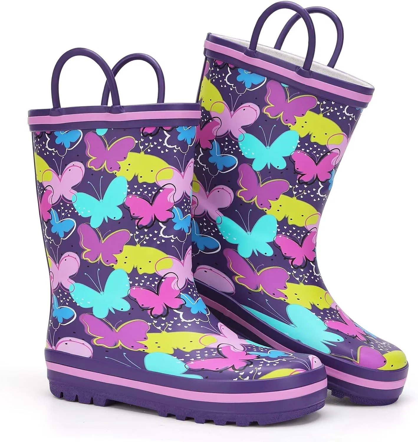 Детские резиновые сапоги для мальчиков FUNCOO PLUS, Purple Butterfly