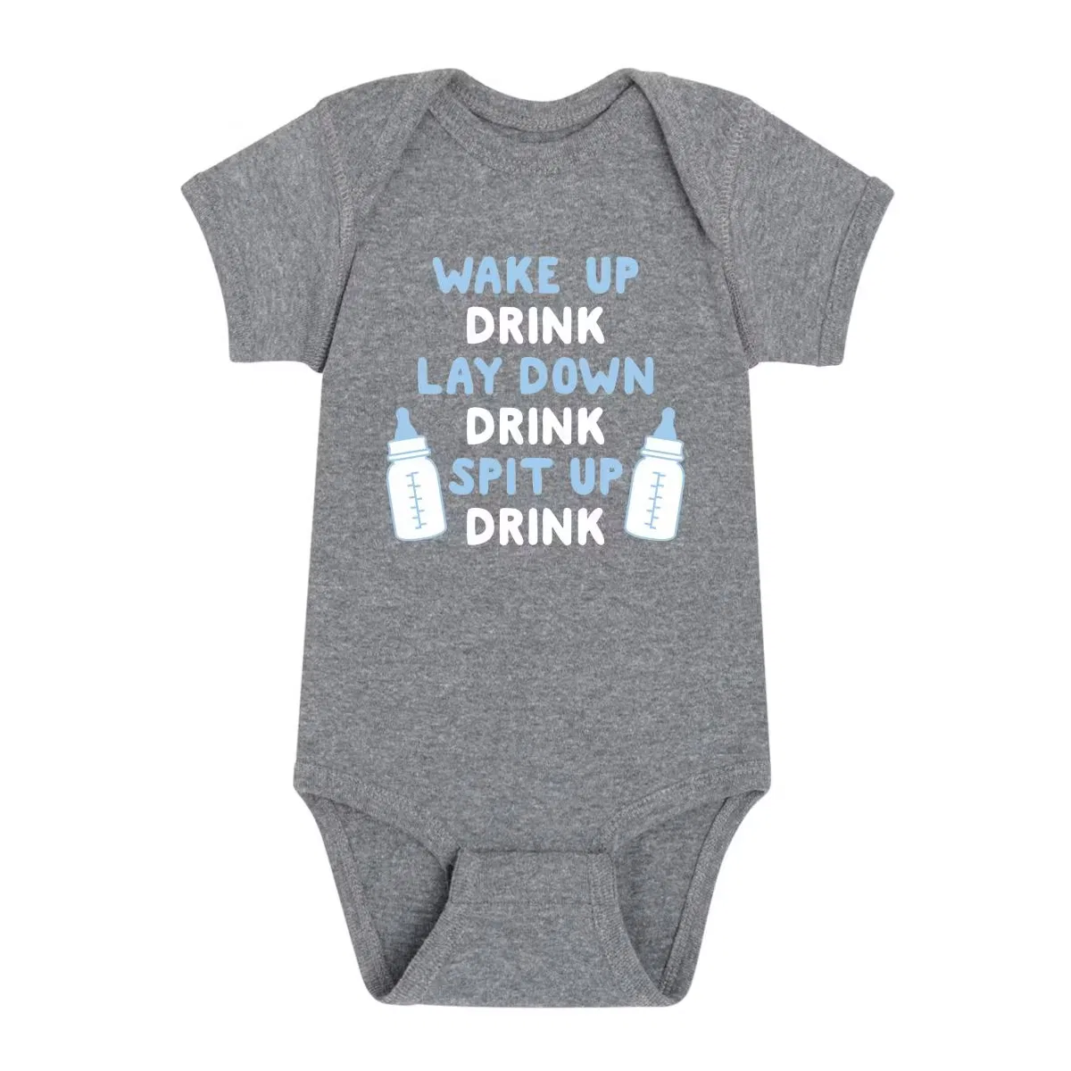 Боди-комбинезон с принтом Wake Up Drink Instant Message, athletic heather