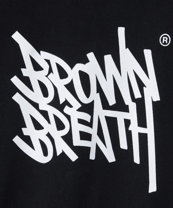 Свитшот детский с принтом, Kids tag crewneck Brownbreath Kids, черный — фото 4
