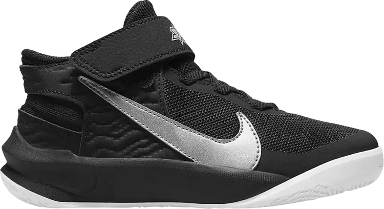

Кроссовки Nike Team Hustle D10 FlyEase PS 'Black Metallic Silver', черный