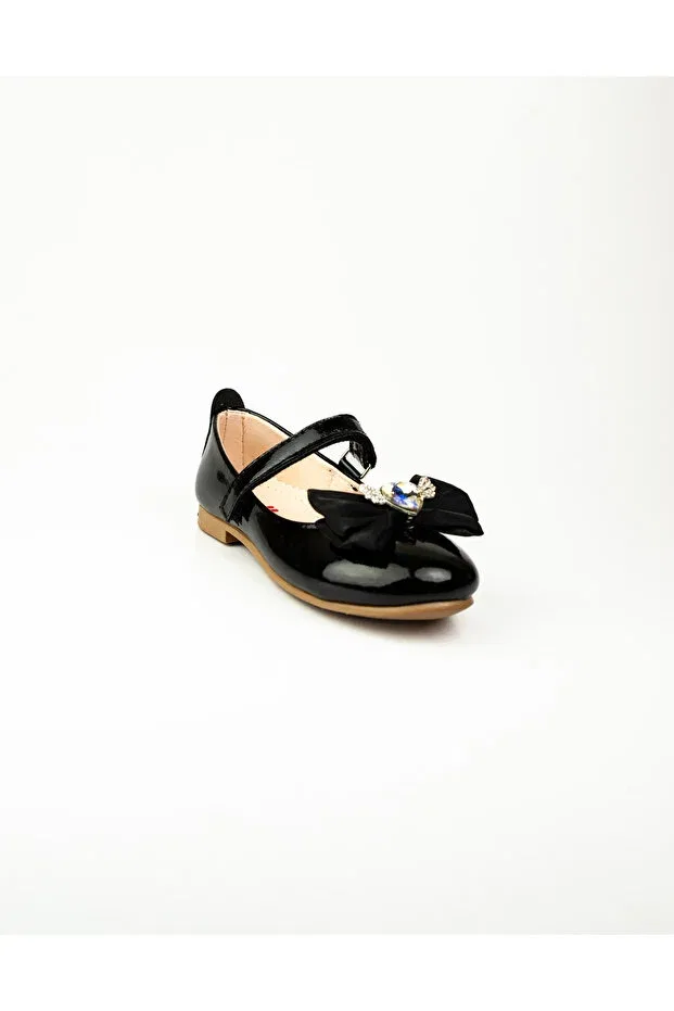 Детские балетки для девочек с коротким каблуком Minican, Black