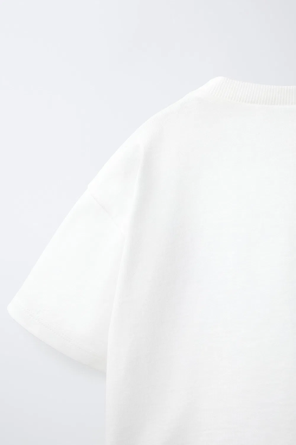 Футболка с вязаной нашивкой ZARA, Oyster-white — фото 4