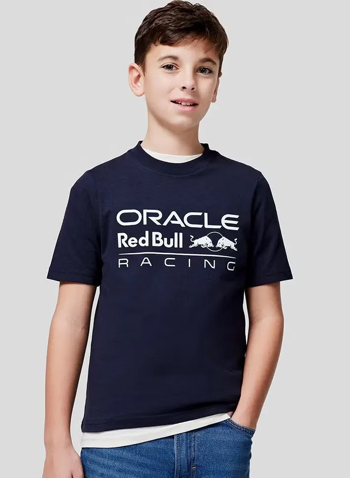 Футболка с крупным логотипом детская Large Front Logo Red Bull, темно-синий
