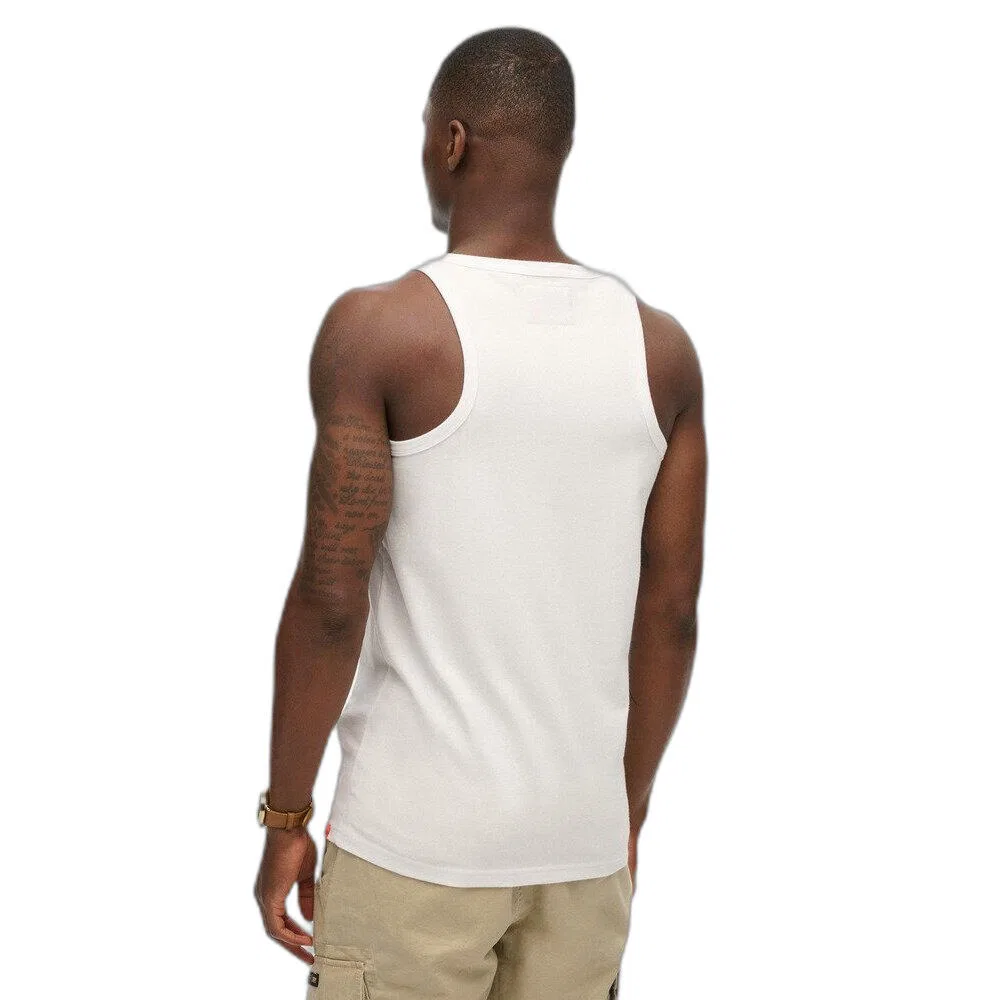 Мужской топ с принтом Contrast Script Tanktop Superdry, Weiss — фото 3