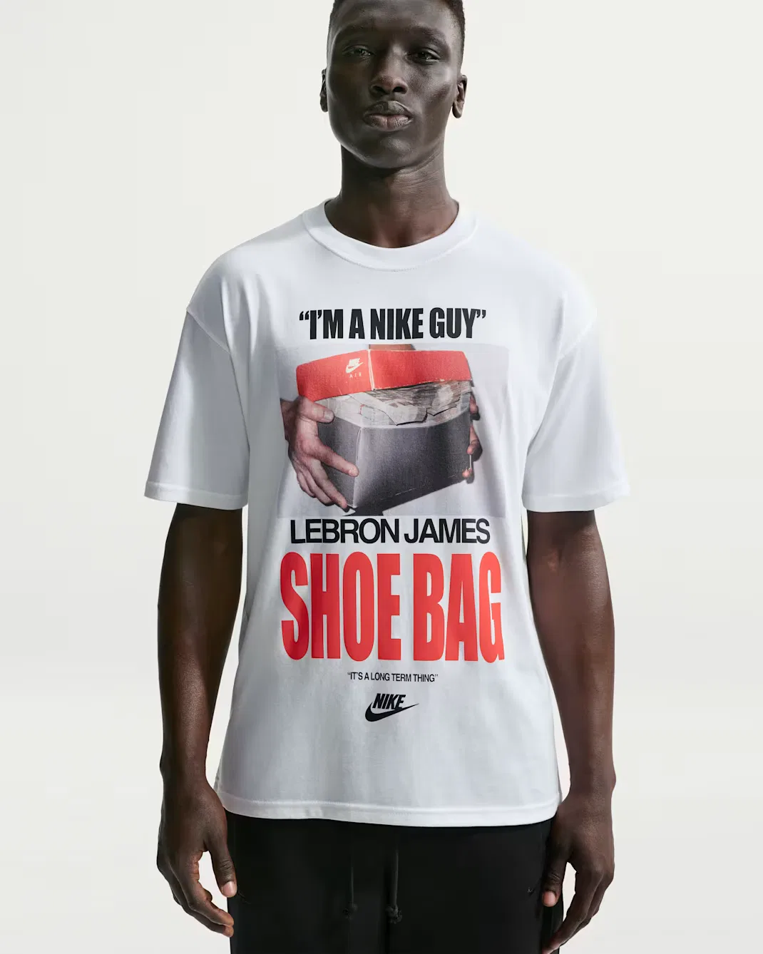 Мужская баскетбольная футболка Nike LeBron "Shoe Bag", White