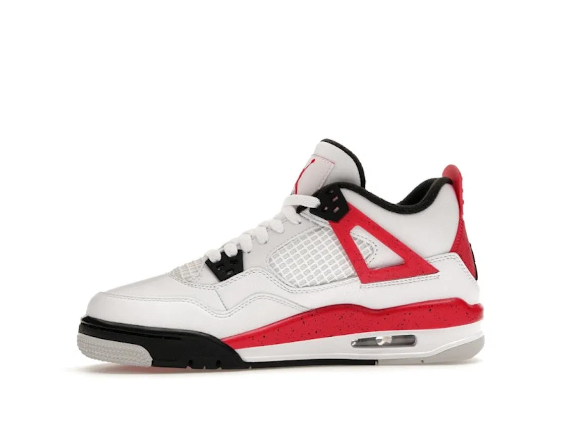 Детские кроссовки Lifestyle с принтом Jordan 4 Retro Jordan, White/Fire Red/Black/Neutral Grey — фото 3
