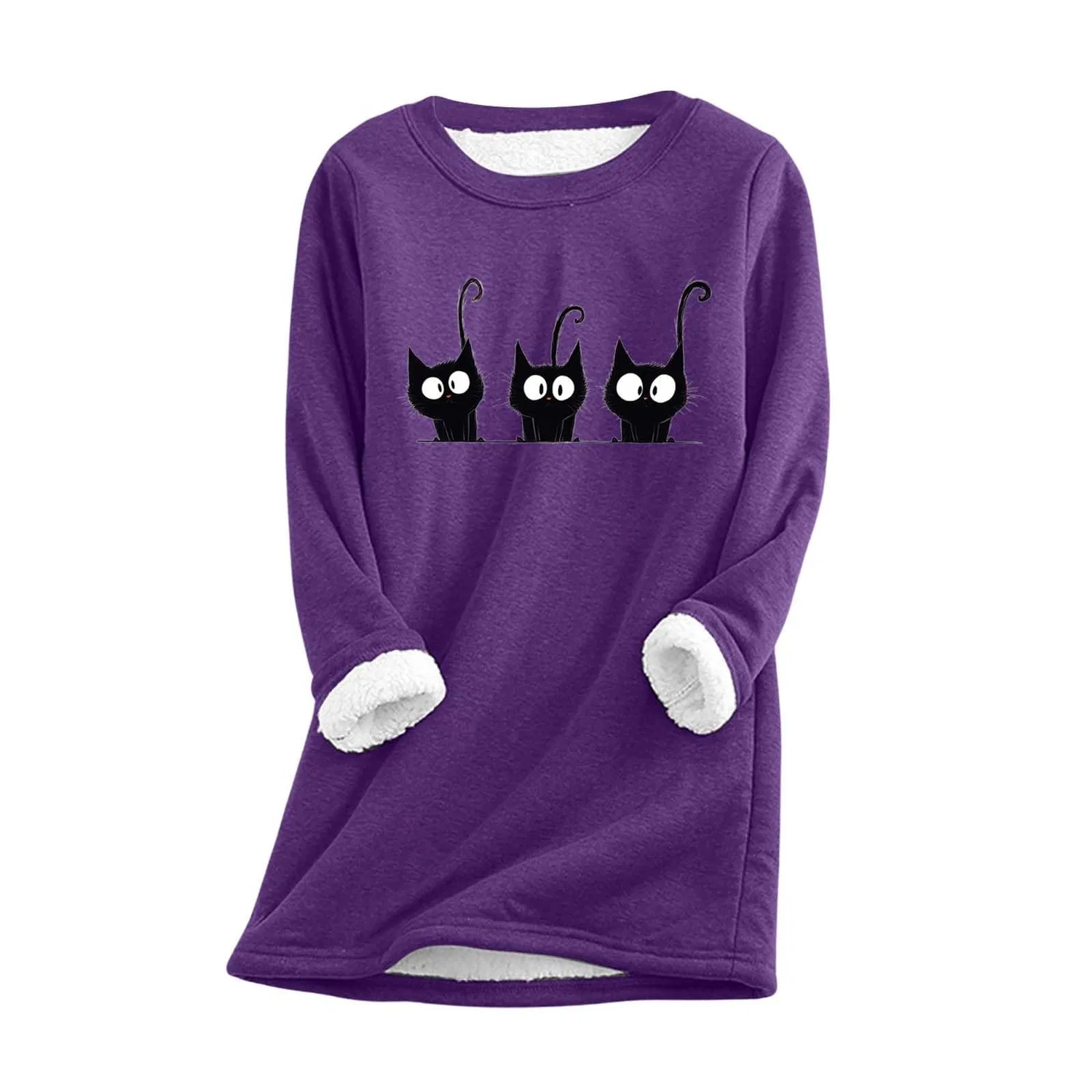 Женский свитер с принтом Winter Sweater для дома, 1-purple