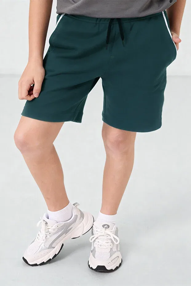 Детские шорты для мальчиков с принтом Forest Green Standard Fit Basic Boys' Shorts Tommy Life, Forest Green — фото 4