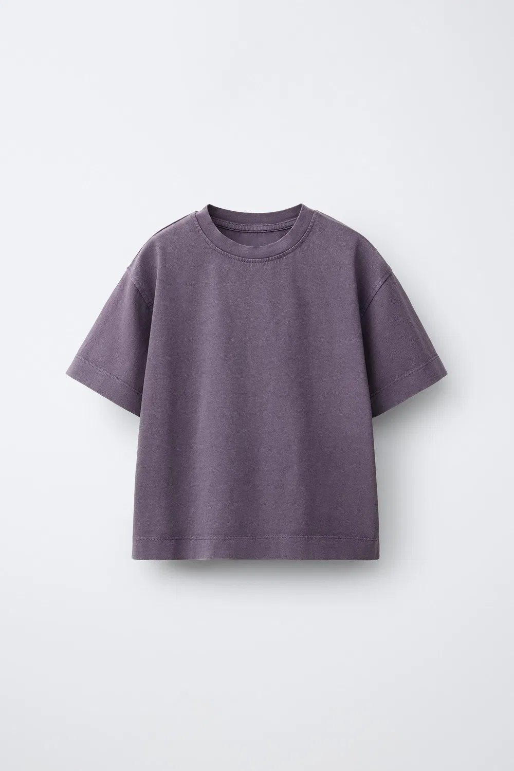 Плотная футболка с эффектом выцветания ZARA, Purple