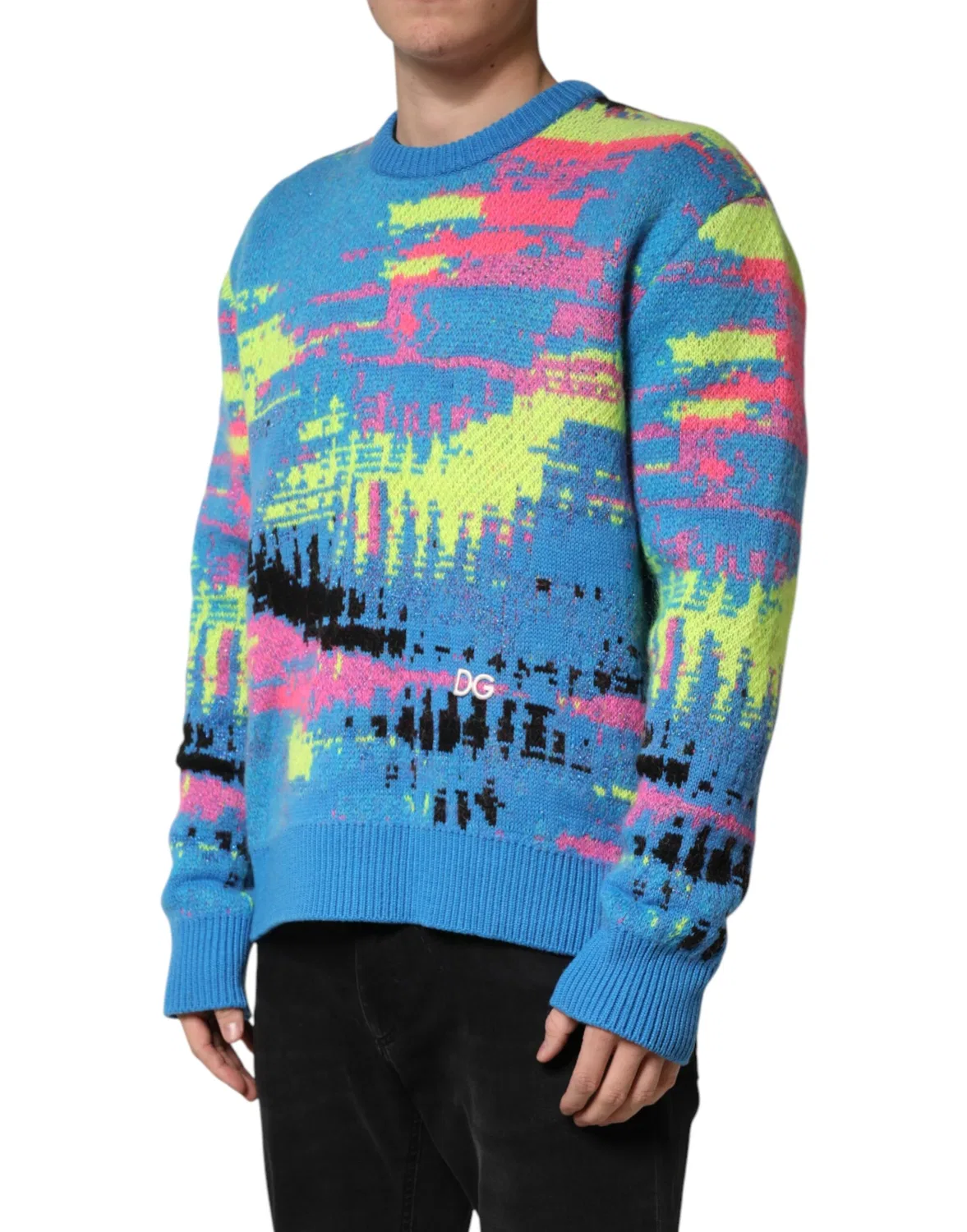 Мужской пуловер с ярким принтом CrewNeck Pullover Dolce & Gabbana, Multicolor — фото 3