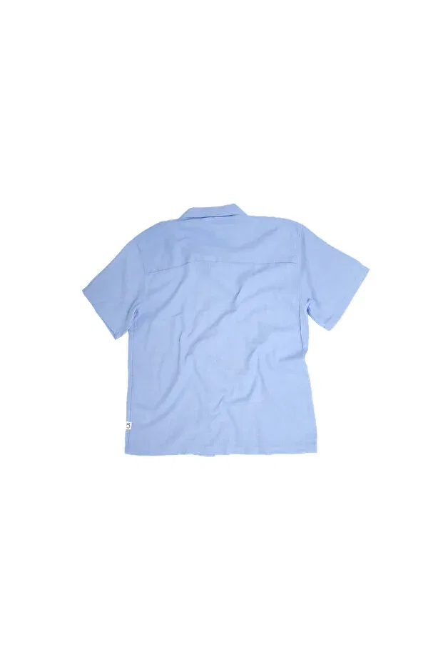 Детская рубашка с коротким рукавом хлопковая Rg Kidsstore, Blue — фото 3
