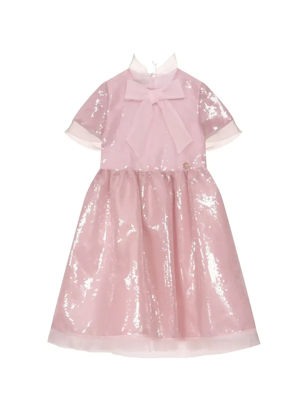 Платье декорированное пайетками и бантом Elie Saab Junior, розовый