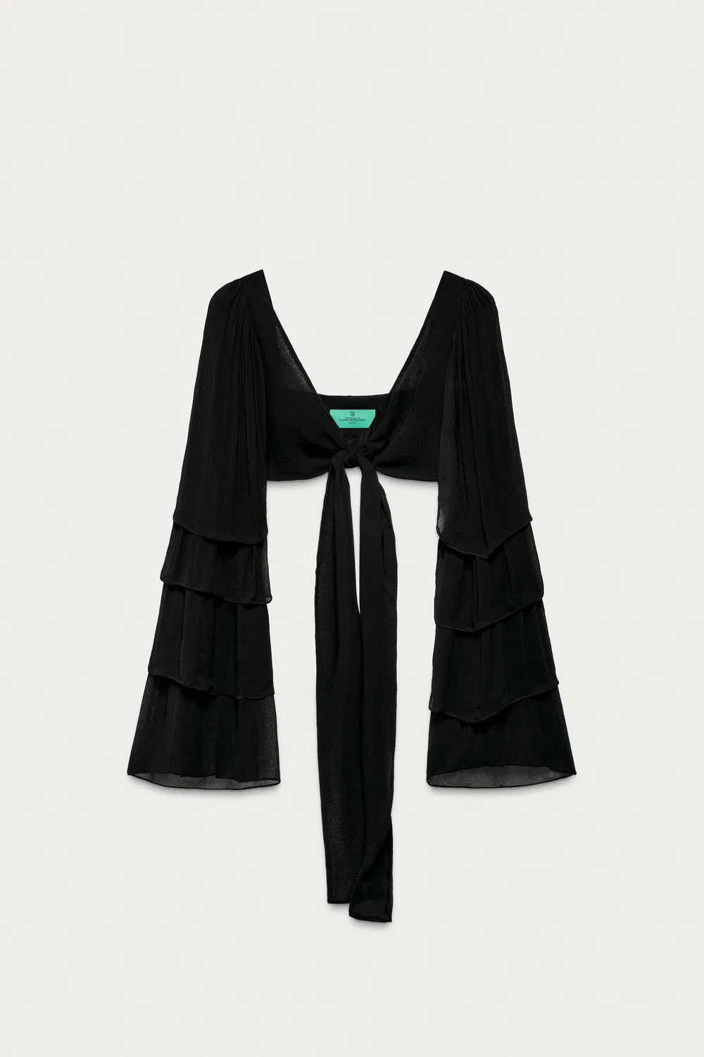 Топ с рюшами от Marisa Berenson и Zara, Black