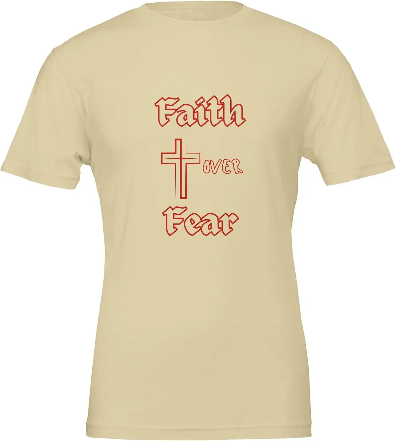 Футболка с принтом Faith Over Fear, Natural