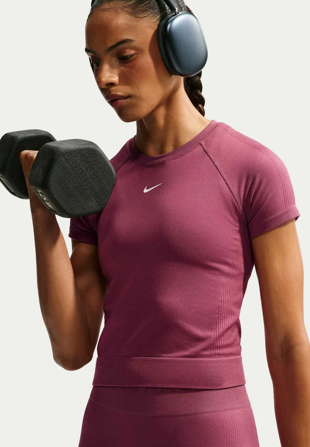 W np df smls ss top wt - базовая футболка Nike Performance, Pink Smoke/White