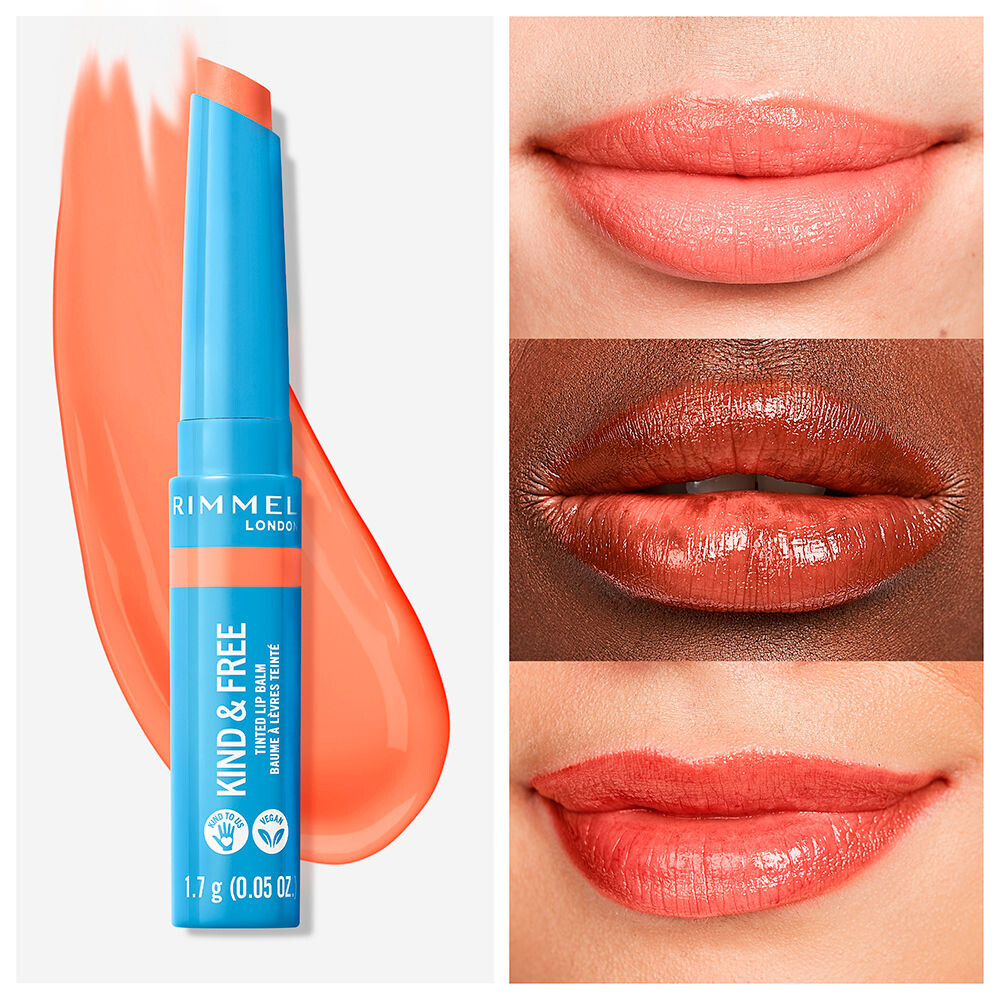 Губная помада Kind & free tinted lip balm Rimmel london, 1,7 г, 003-tropical spark — фото 4