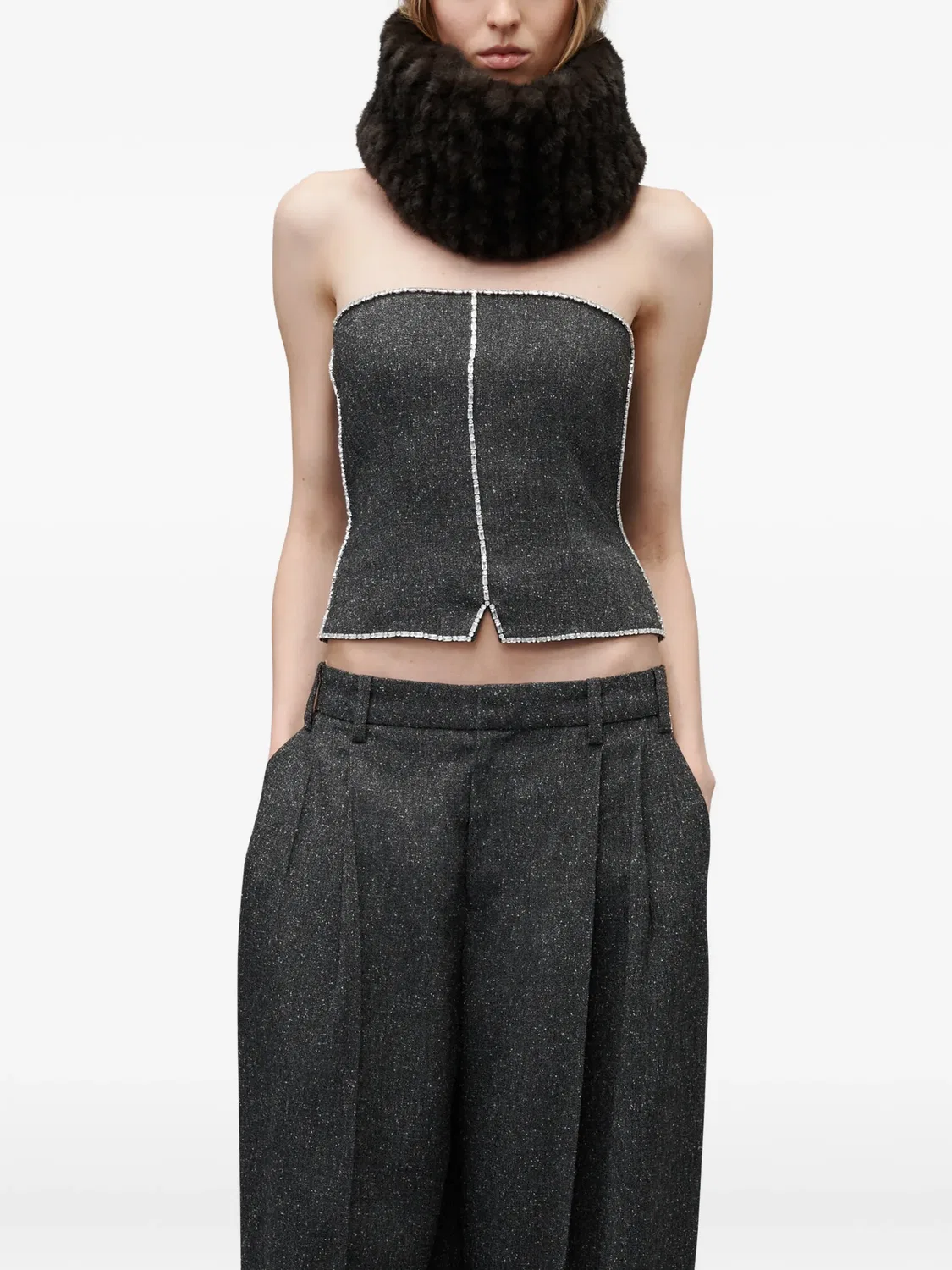 Бюстье без бретелей серое Alexander Wang, серый