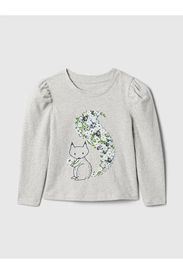 Детская футболка для девочек с длинным рукавом Gap, Gray-000