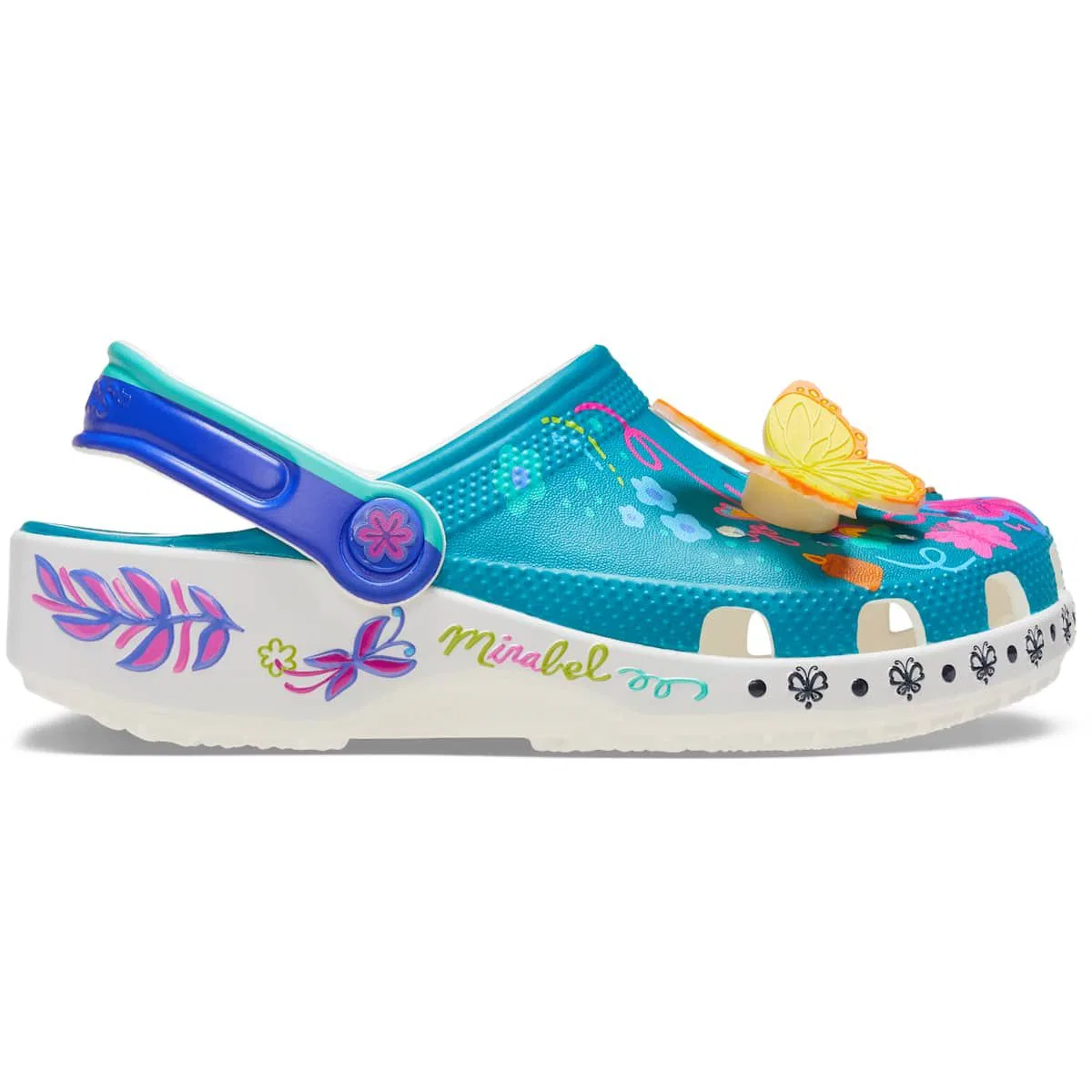 Детские сабо для девочек с принтом Encanto Mirabel Classic Clog Crocs, White
