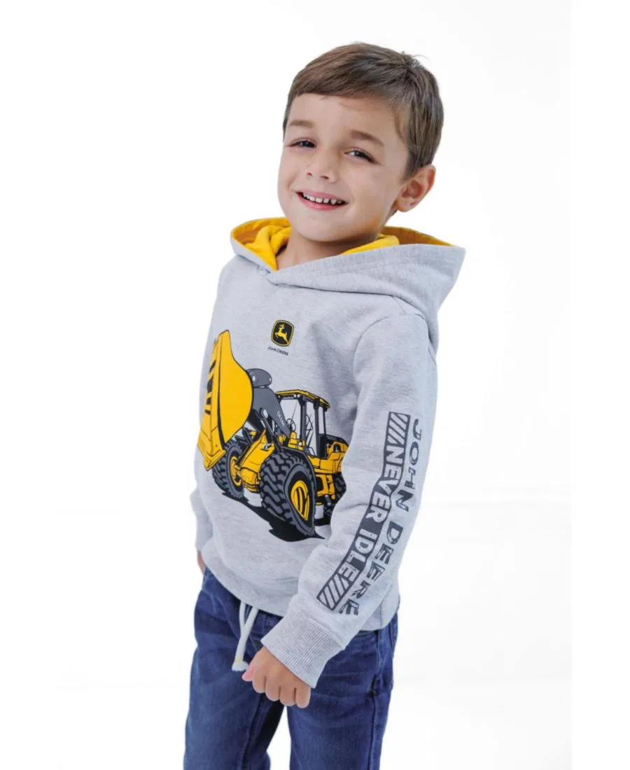 Детское худи John Deere, Heather Gray Yellow — фото 2