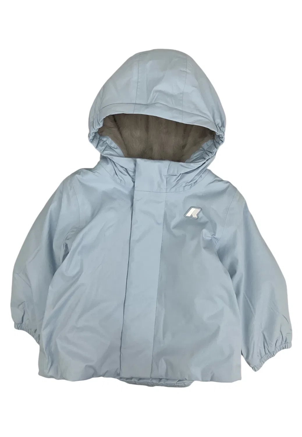 Зимняя куртка из мягкой бобровой ткани с твиловым покрытием K-Way, Blue Sub - Grey Warm