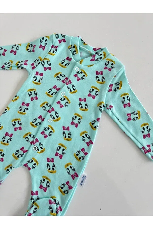 Детский комплект для новорожденных с принтом Organic baby printed set Miabambim, Turquoise — фото 3