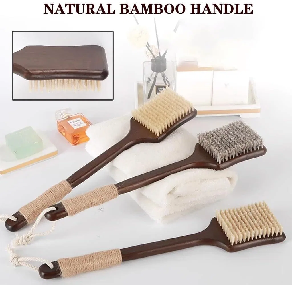 Щетка для тела с длинной ручкой, Bamboo, Black Brown C Generic — фото 4