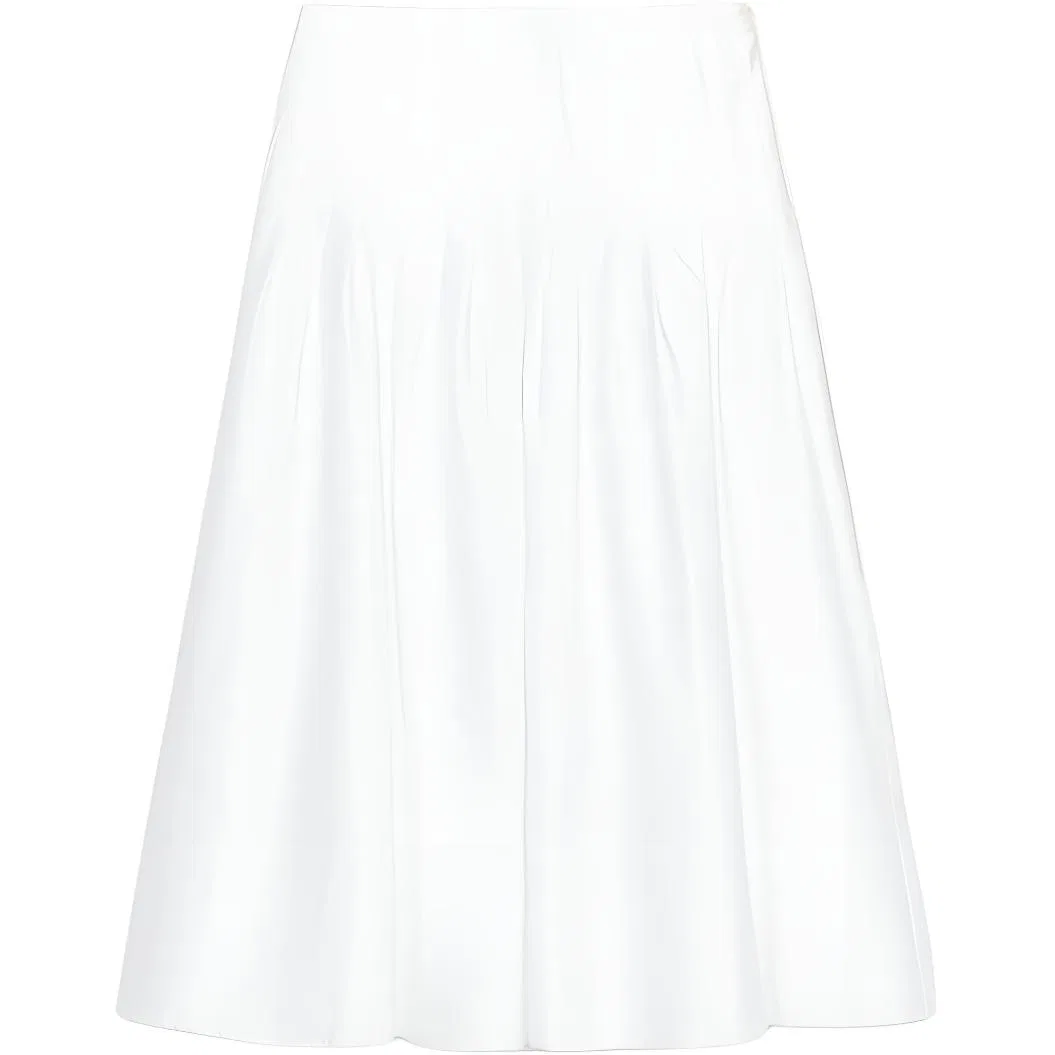 Женская юбка-трапеция белая Casual Long Skirts ZARA, White