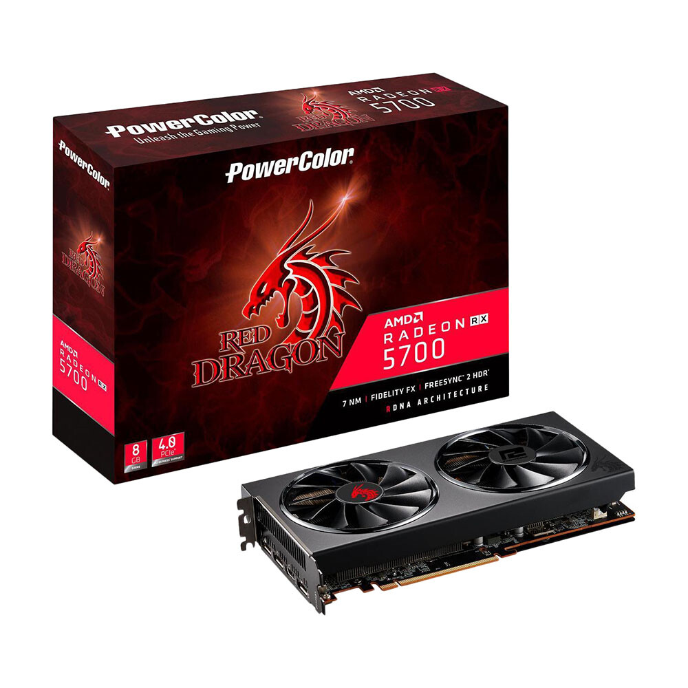 

Видеокарта PowerColor Red Dragon Radeon RX 5700, 8 Гб, AXRX 5700 8GBD6-3DHR/OC, черный