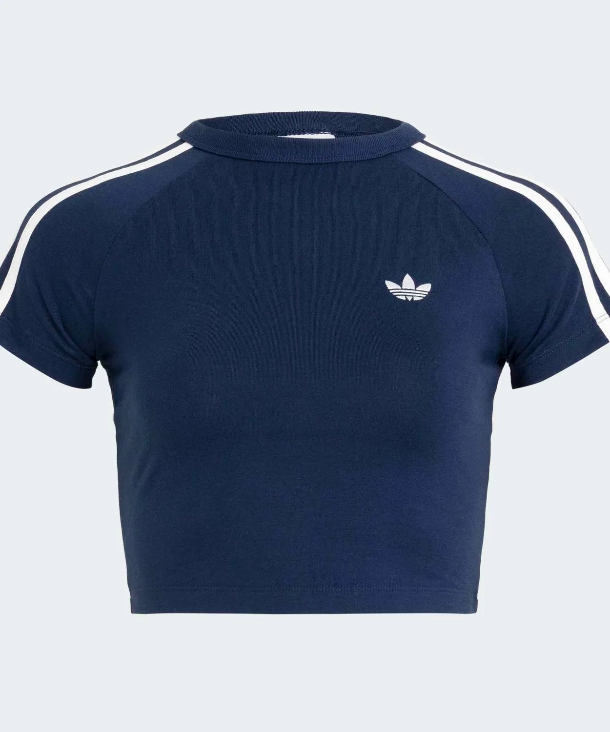 Женская футболка с U-образным вырезом, короткая Adidas Originals, Синий — фото 3