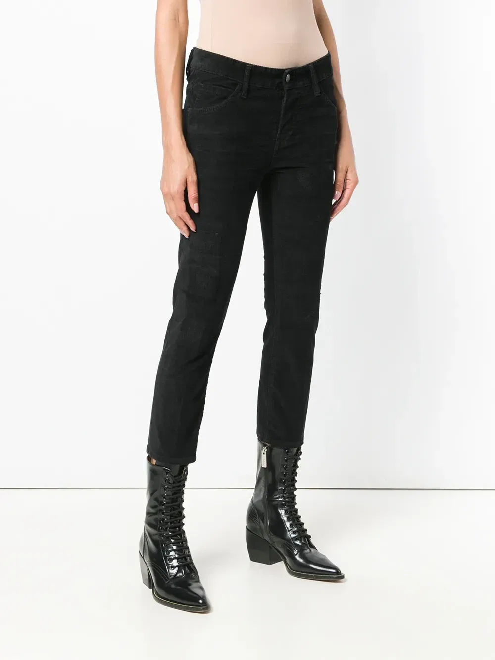 Вельветовые брюки с эффектом потертости Dsquared2, черный — фото 3