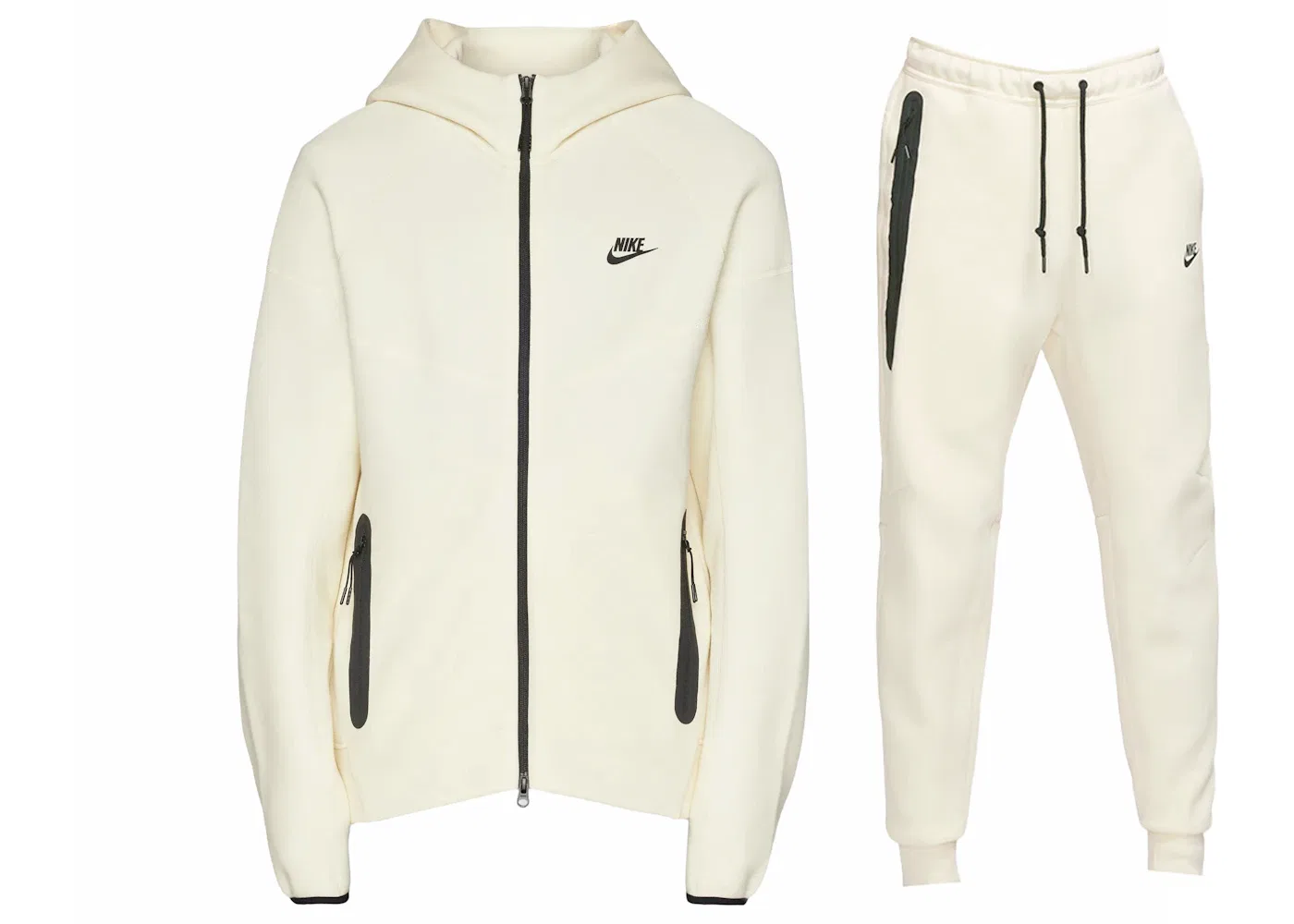 Мужской комплект худи и джоггеров из футера с технологией Tech Fleece Nike, Coconut Milk/Black