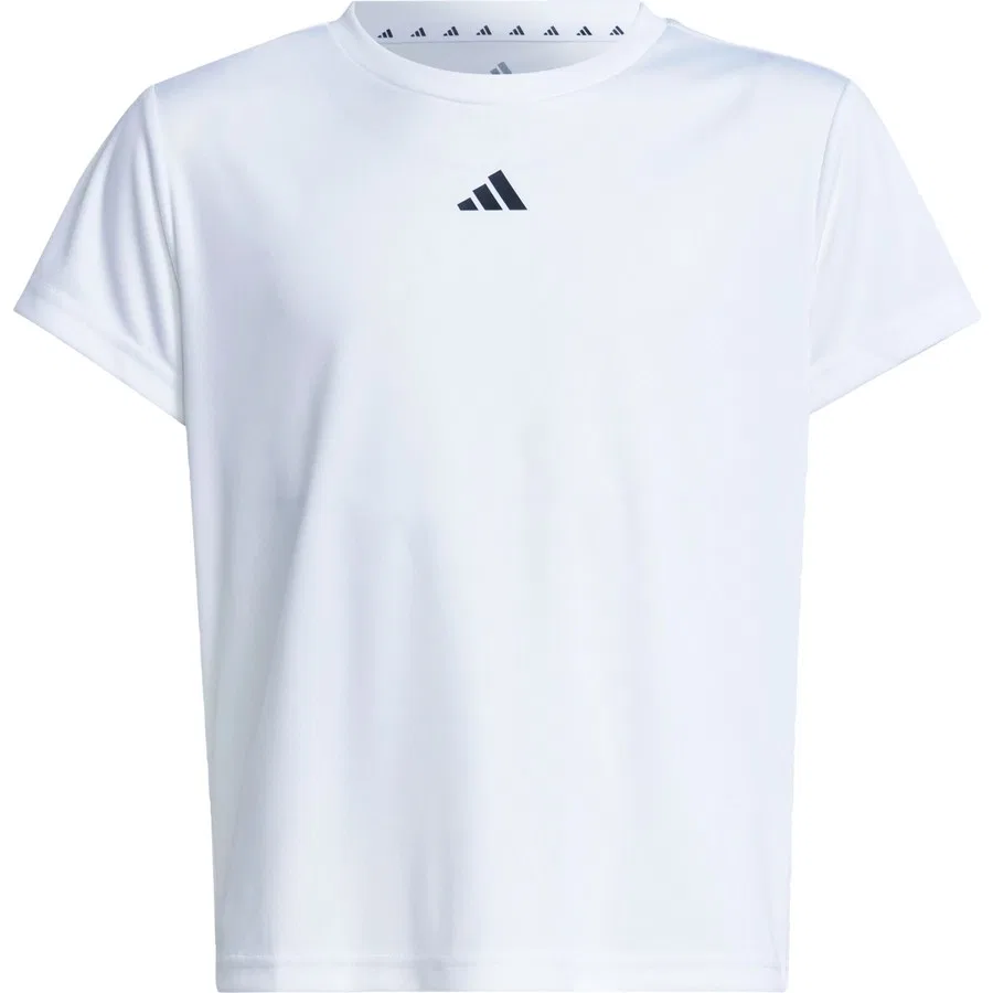 Детская футболка с длинным рукавом Train Essentials Regular Fit Logo Training Tee Kids adidas, Бело-черный — фото 3