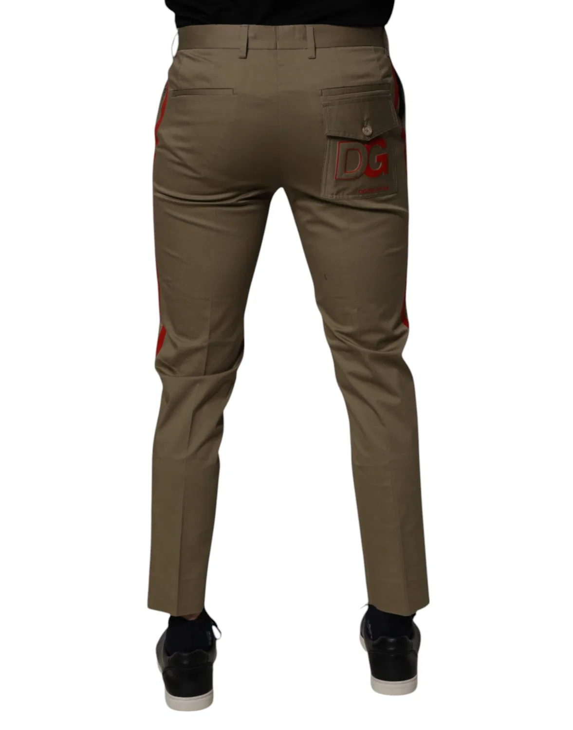 Мужские брюки чинос с логотипом Tapered Pants Dolce & Gabbana, Dark Khaki — фото 4