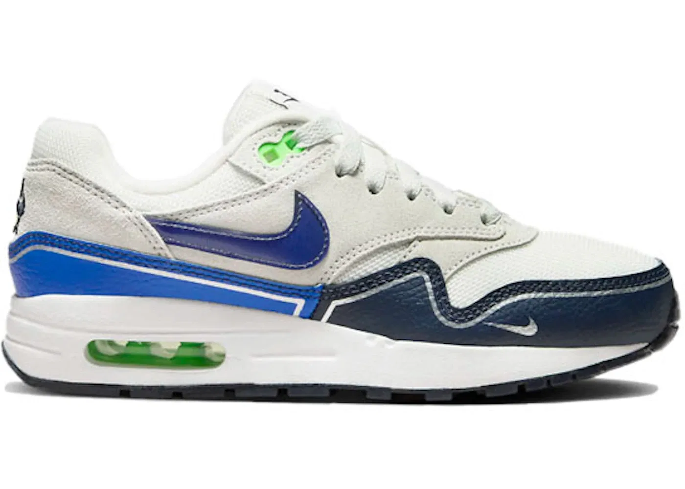 Детские кроссовки Lifestyle Nike Air Max 1, Summit White/Obsidian/Photon Dust/Hyper Royal/Green Strike