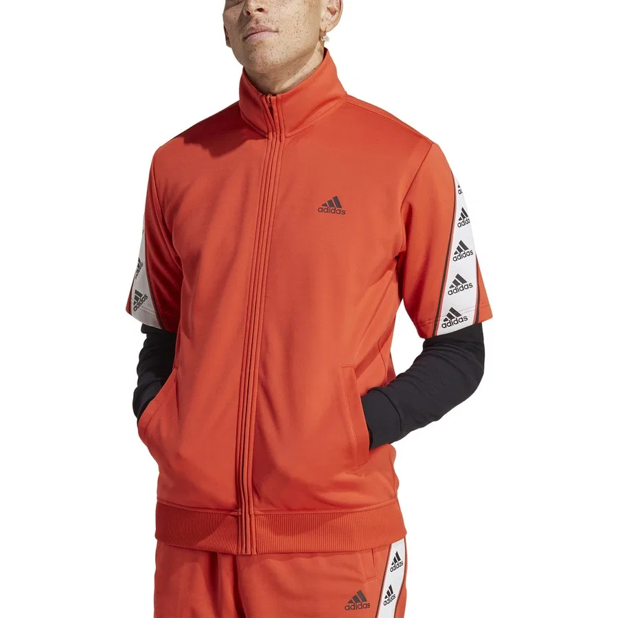 Свитшот с капюшоном красный adidas, Красный — фото 3