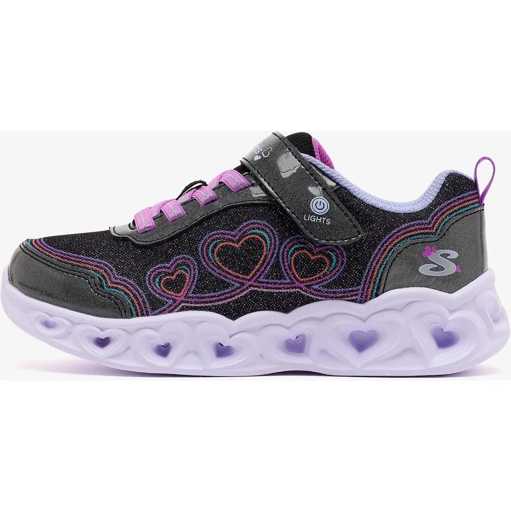 Детские спортивные кроссовки для девочек со светящейся подошвой Heart Lights Skechers