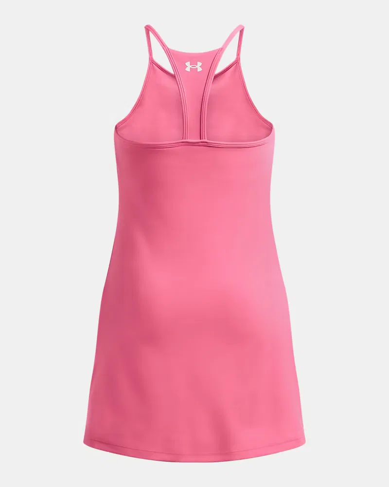 Платье облегающее со встроенными шортами и бра, модель UA Motion UnderArmour, Super Pink/White — фото 2