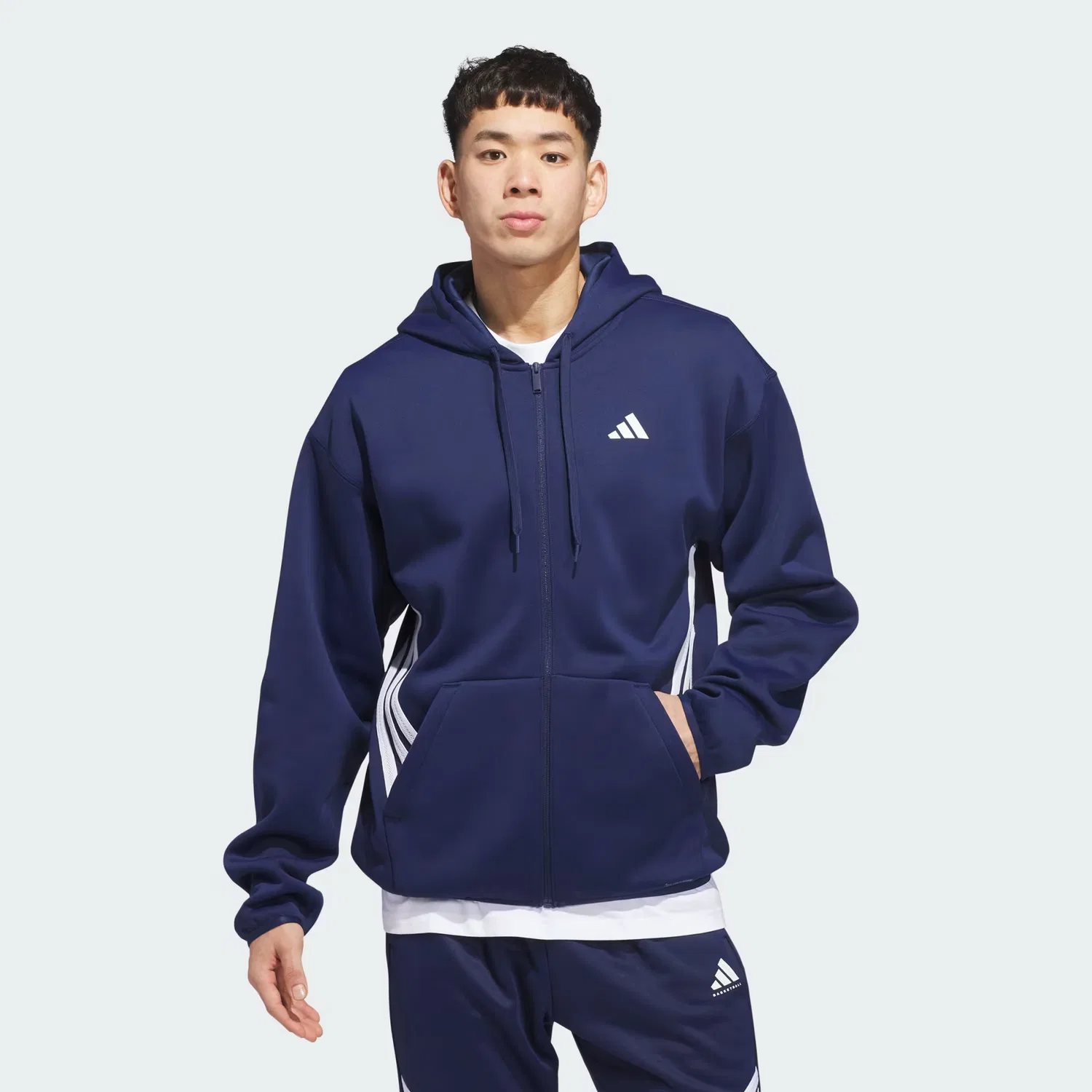 Мужское худи на молнии с технологией Climawarm Crazy Warm Adidas Performance, темно-синий/белый