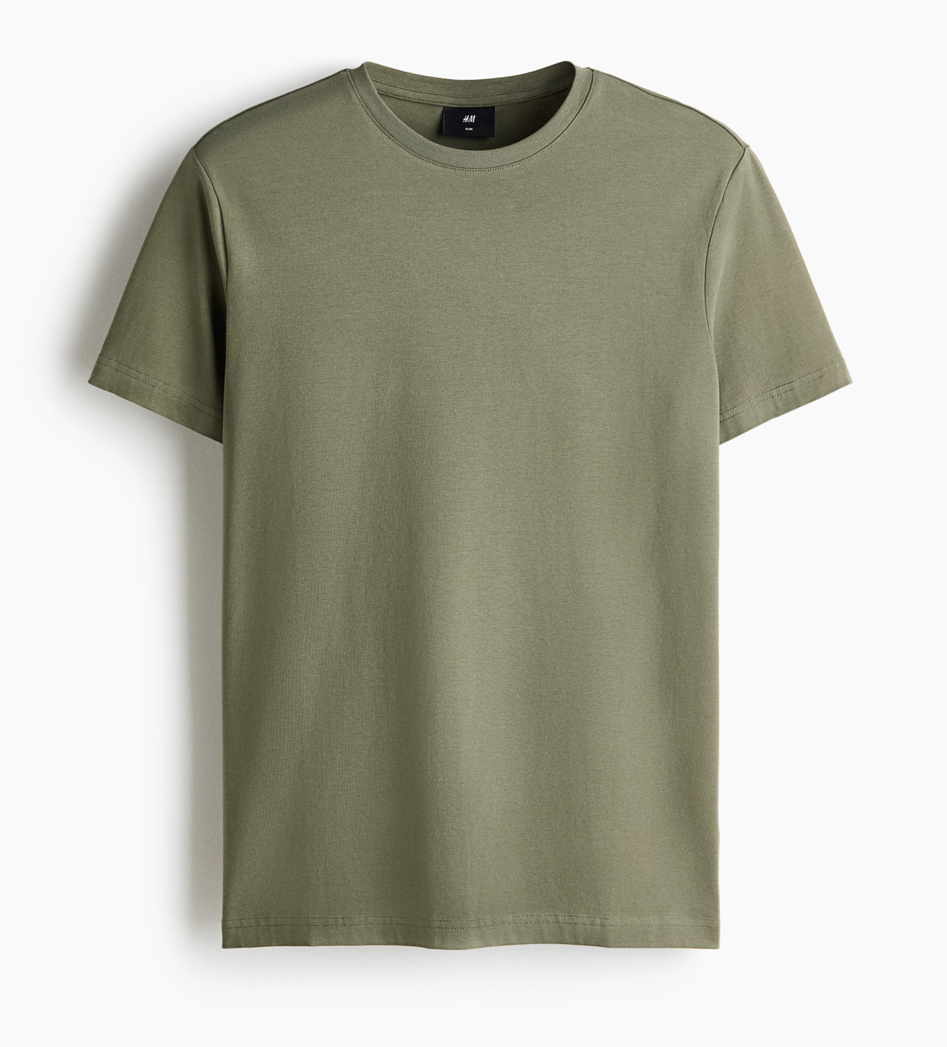 

Футболка H&M Slim Fit, зеленый хаки