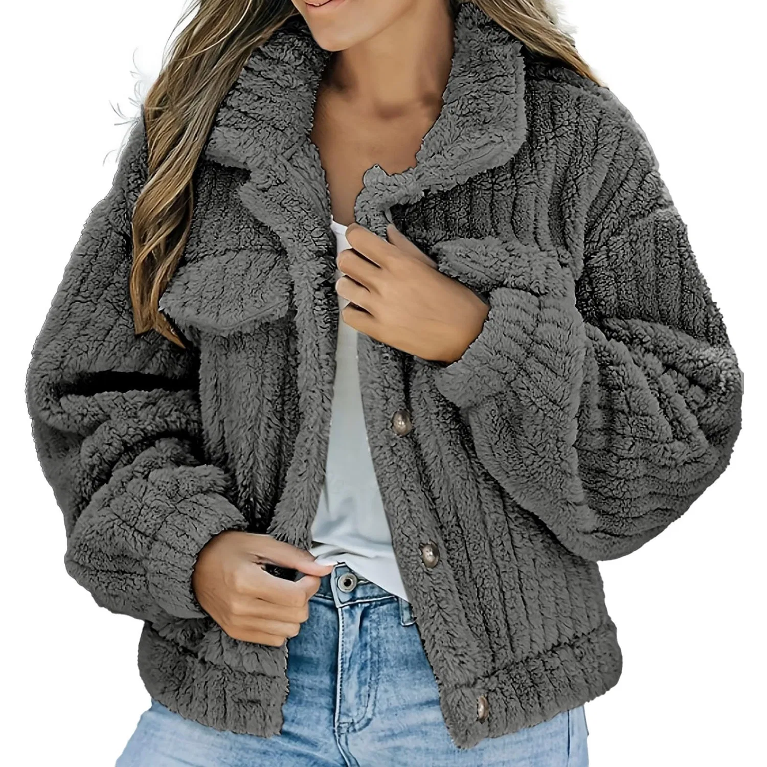 Женское зимнее пальто с длинным рукавом Wool Jacket, grey